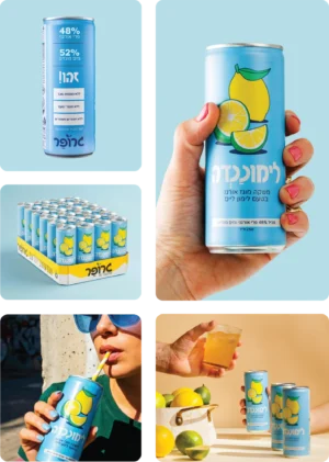 משקה בפחית מוגז אורגני בטעם לימון ליים
